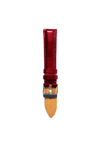 Aries Gold red ARIES GOLD BURGUNDY GLOSS AG-L0024-18 SILVER BUCKLE RED LEATHER STRAP 449B8AC508D686GS_1