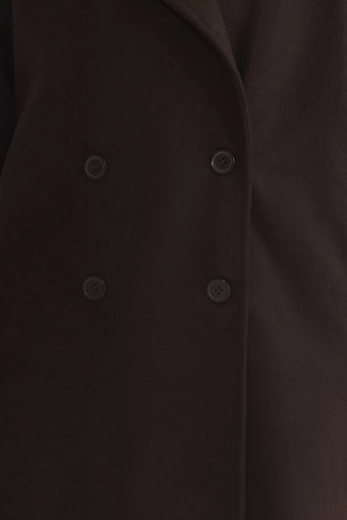 Brown Oversized Wide Cut Long Wool Cashmere Coat TWOAW21KB0038