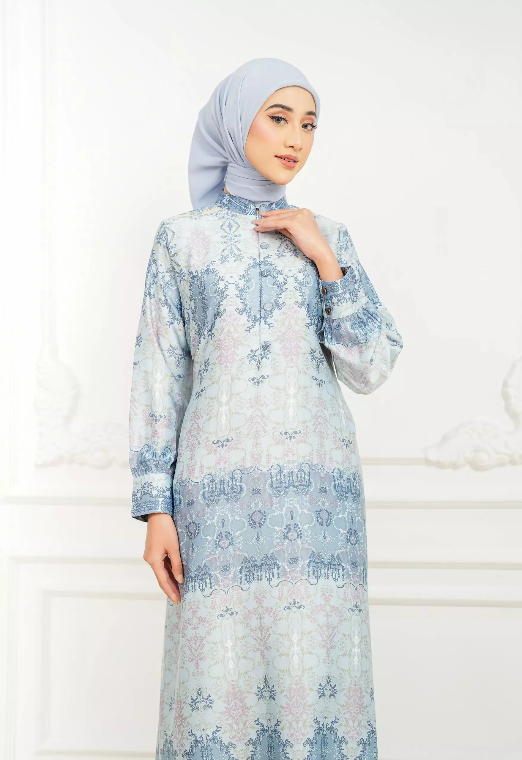 Sarimbit Arunika Sky Blue Wanita  Gamis Dress