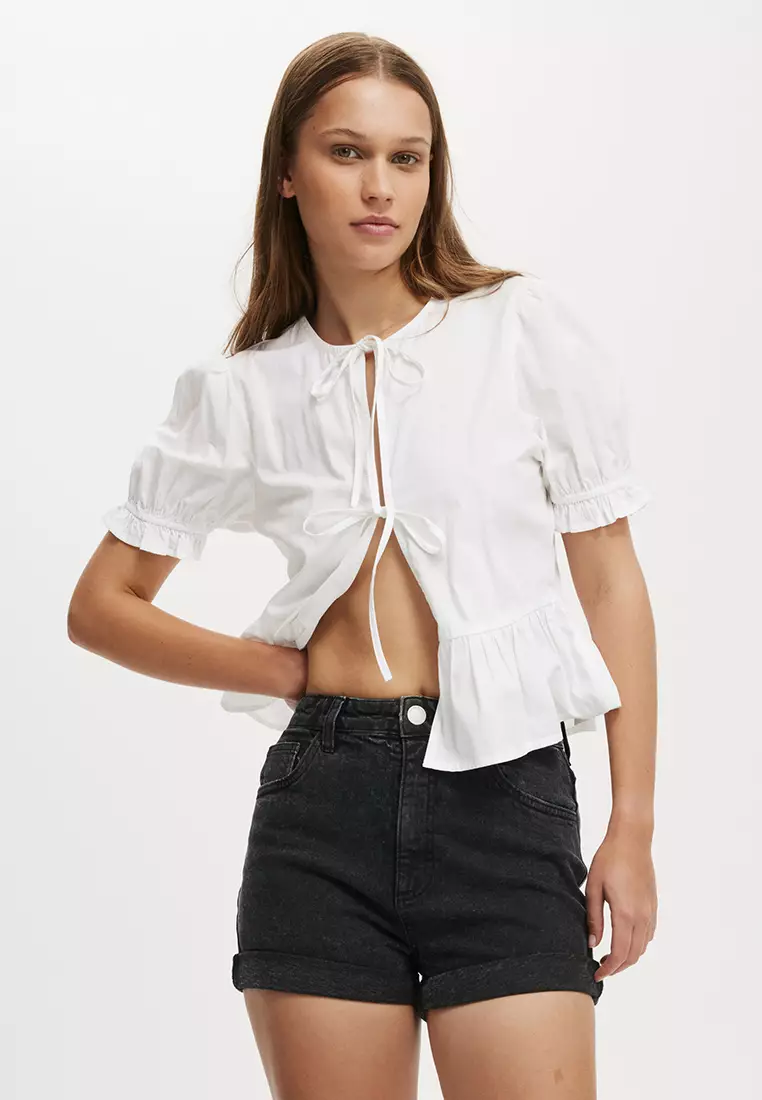 High Rise Classic Stretch Denim Shorts