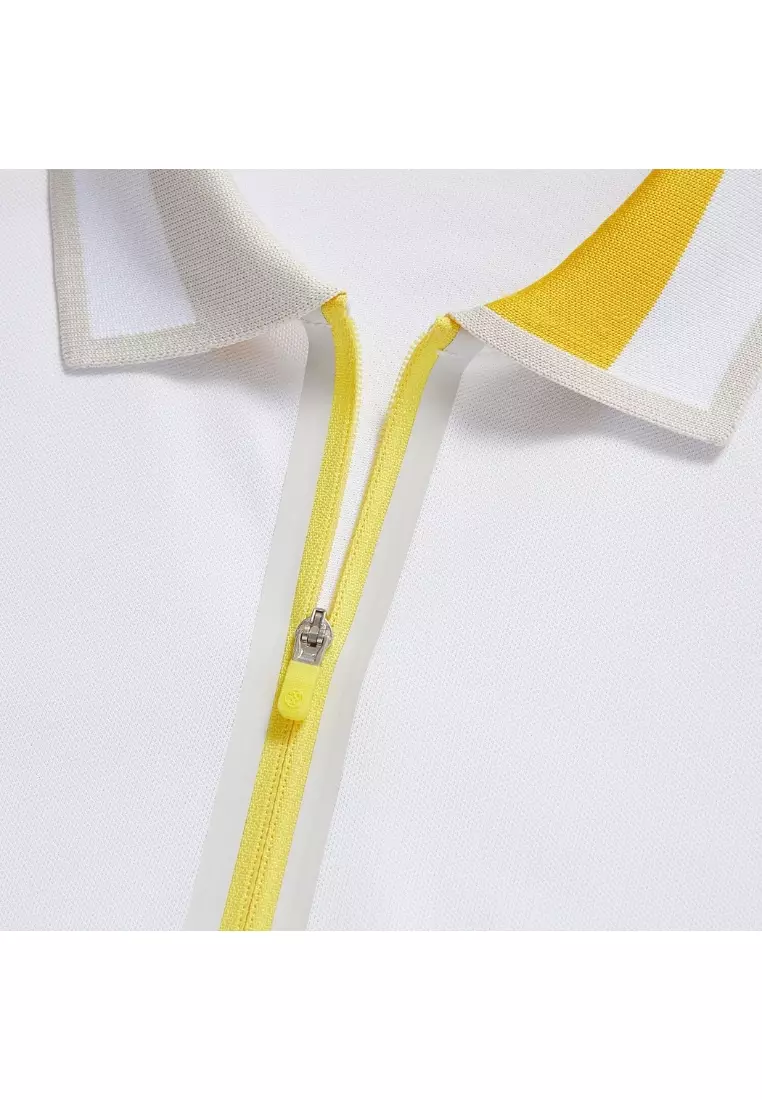 G/FORE Women’s Contrast Collar Tech Piqué Quarter Zip Polo