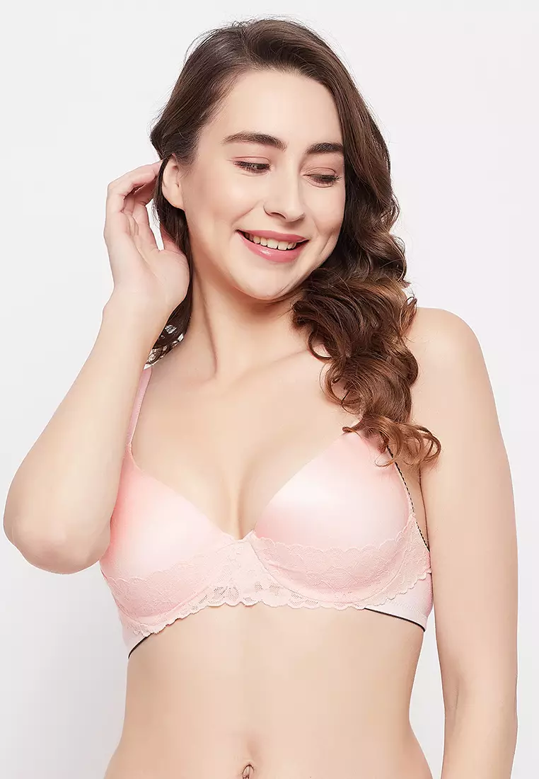 Level 1 Push-Up Padded Underwired Demi Cup Bra in Soft Pink
