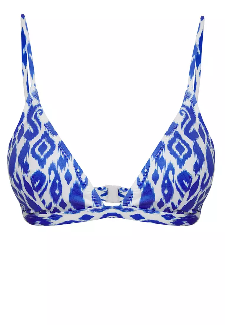 Ethnic Patterned Triangle Core Bikini Top TBESS20BU0268