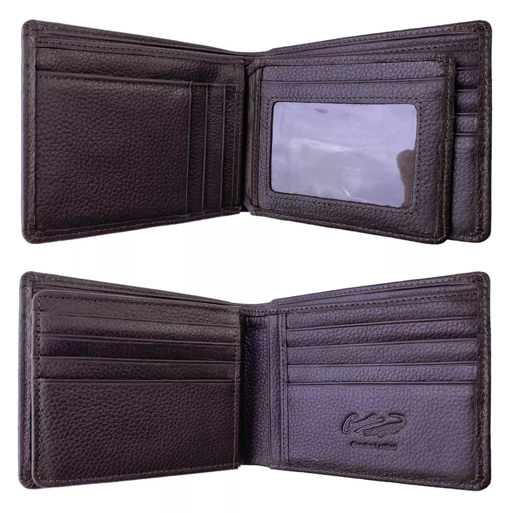 Crocodile C7006R Dompet RFID Tri-fold Wallet Leather Kulit Original - Coklat