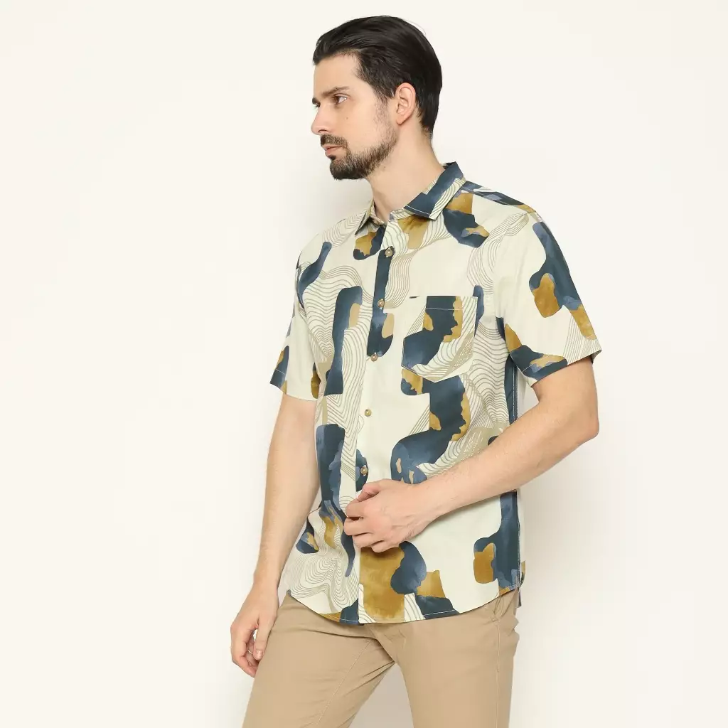 AMK Kemeja Pria Lengan Pendek SHP Eloah S/S Navy Blue