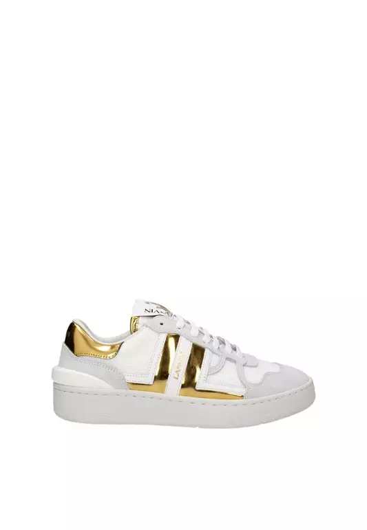 Leather Sneakers with Logo and Lace-Up