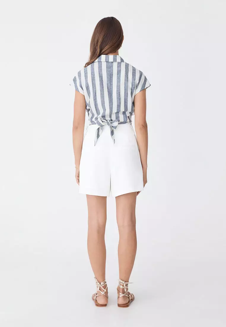 Ikaria Linen Blend Wrap Shirt
