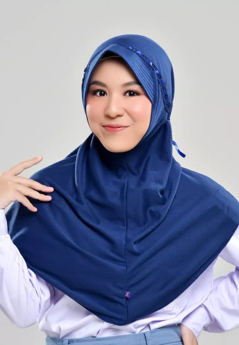 Rabbani - Kerudung Sekolah Instan Hemy - Navy