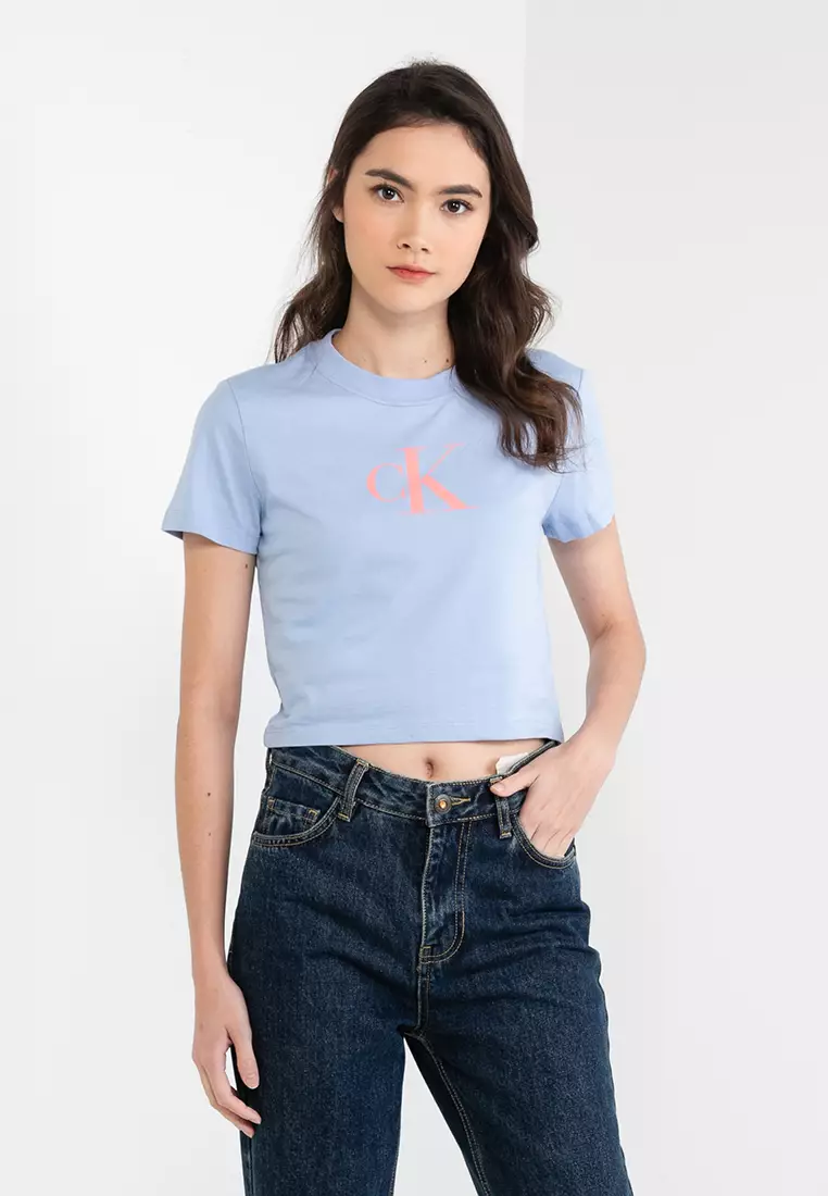 Calvin Klein Contour Rib Cropped Long Sleeve T-shirt