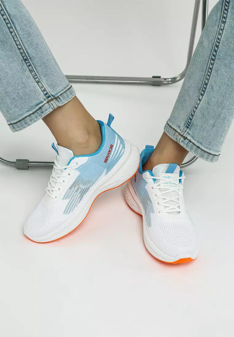 Lace-Up Chunky Sneakers in Blue