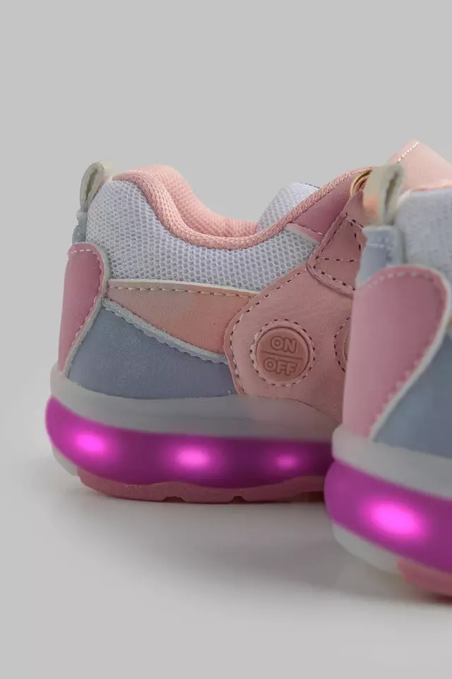 Mothercare Pink Light-Up Trainers - Sepatu Anak Perempuan (Pink)