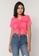 UniqTee pink Pull String Crop Top 44033AACA9A601GS_1