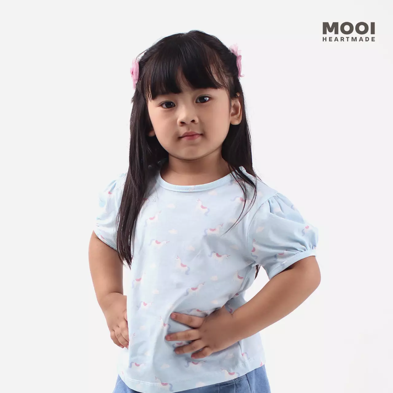 Mooi Atasan Anak Perempuan Erin Top - Sky Blue