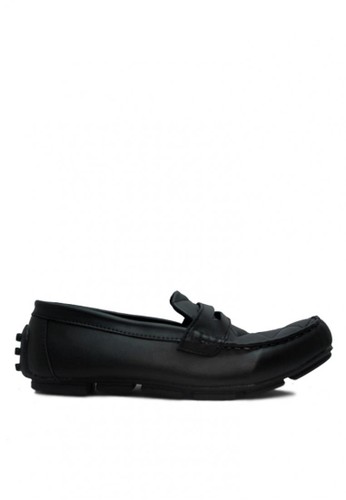 D-Island Shoes Slip On New Driving Comfort Leather Black