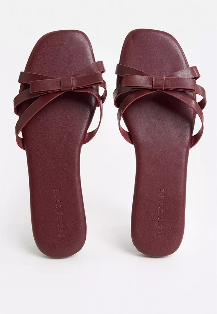 Women's Leather Bow Sandals