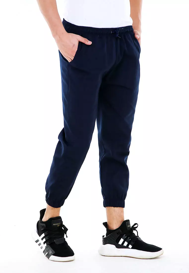 Locko Celana Panjang Sirwal Pria Simple Plain Casual Long Pants Material Baby Canvas ORIGINAL - Navy