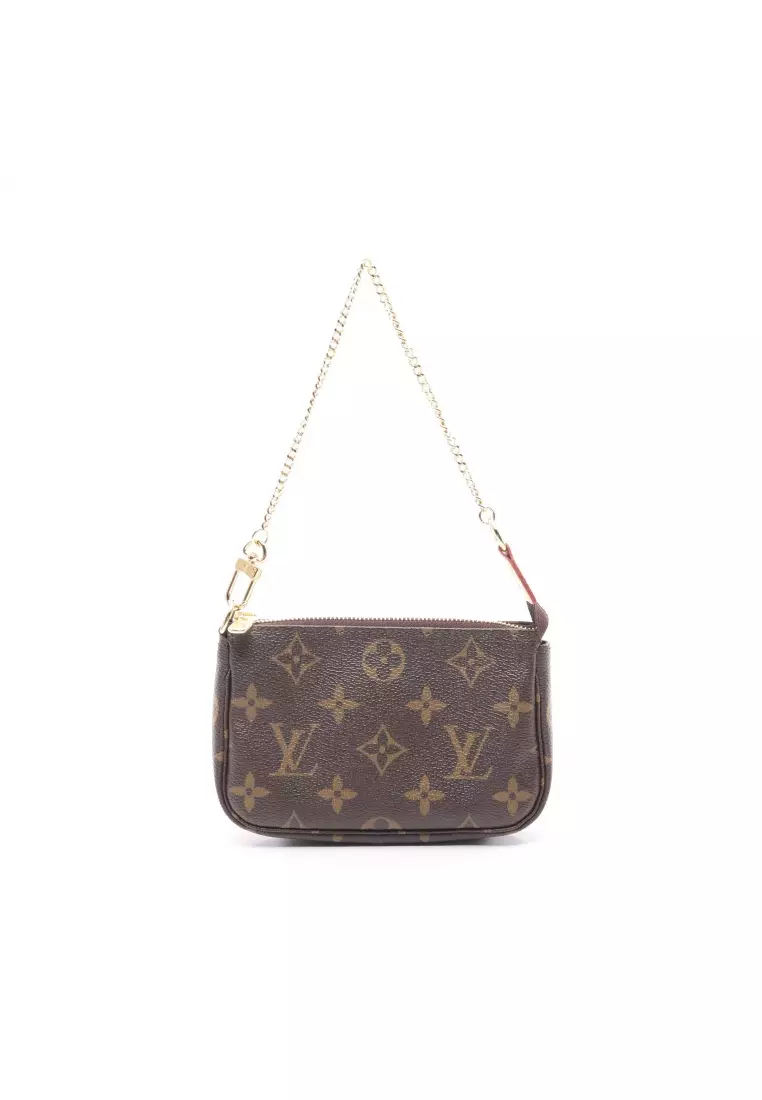 Buy Louis Vuitton Pre-loved LOUIS VUITTON mini pochette Accessoires  monogram chain handbag PVC leather Brown 2023 Online