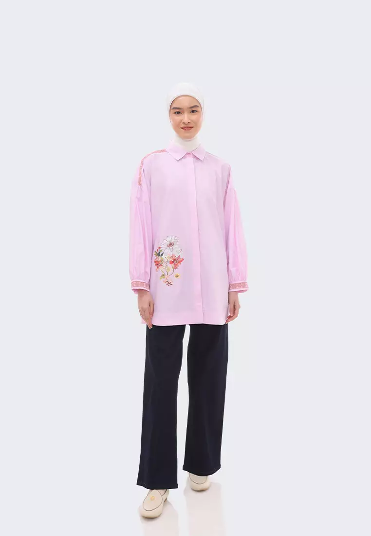 Ria Miranda Cloud Pink Hyde Top