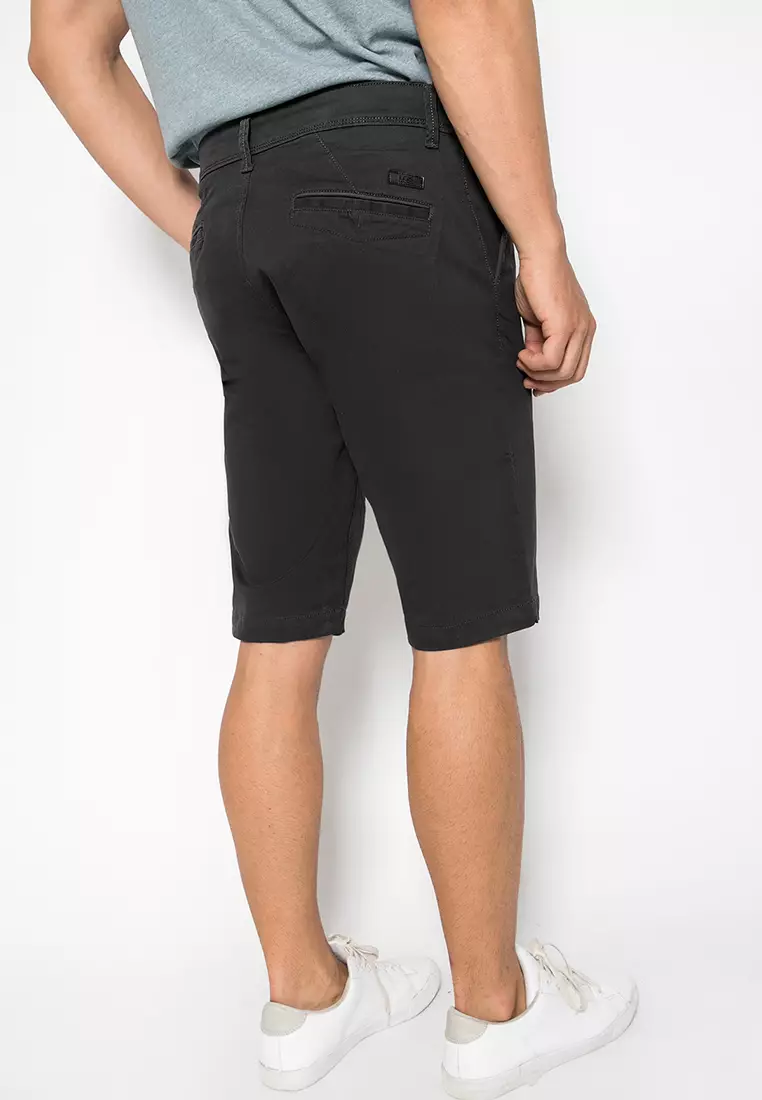 LGS - Celana Pendek Casual - Polos - Hitam - Pria - Regular Fit - CSS.514.S074.009.C