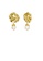 Glamorousky white Fashion Temperament Plated Gold Irregular Textured Hollow Geometric Round Earrings with Imitation Pearls F1A13AC65585BBGS_1