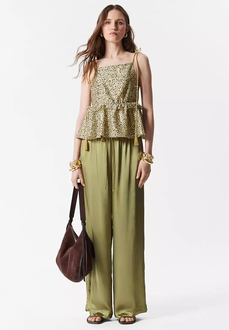 Peplum-Frill Strap Top