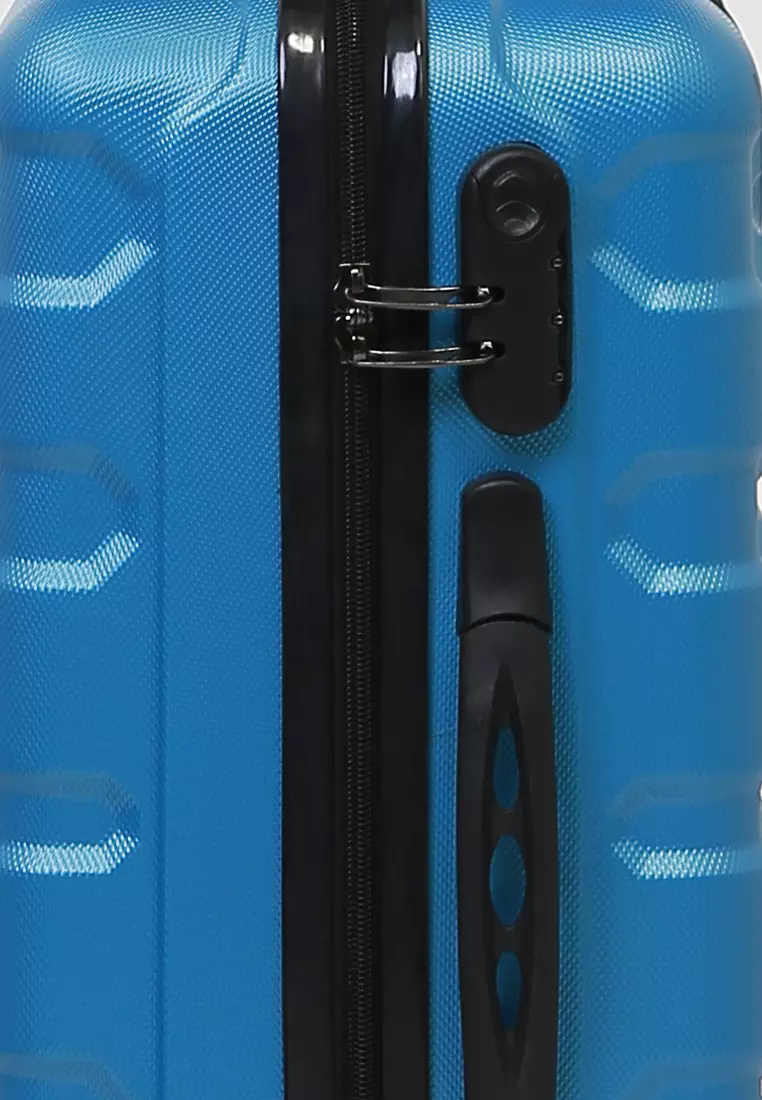 Carlton Koper Hardcase Unisex Size 20 Inch Tas Travel Combination Lock Large Compartment Material ABS+PVC Coated ORIGINAL - Light Blue