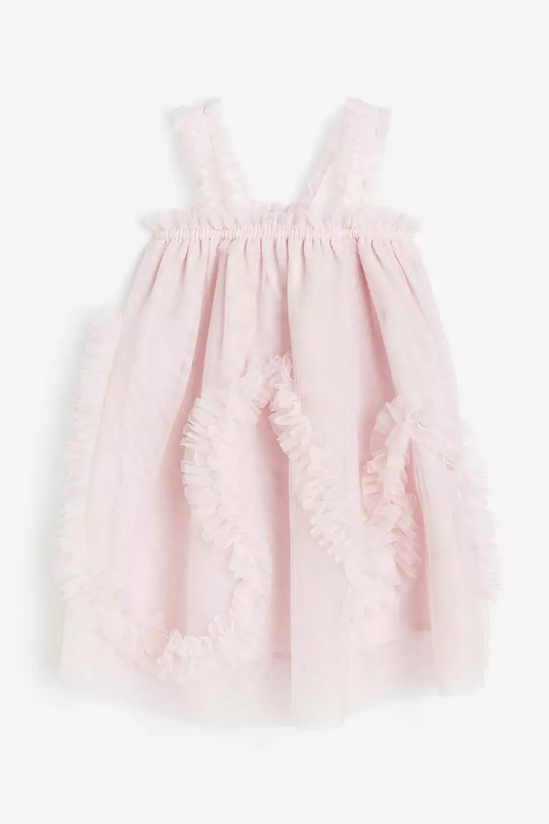 Frill-trimmed tulle dress