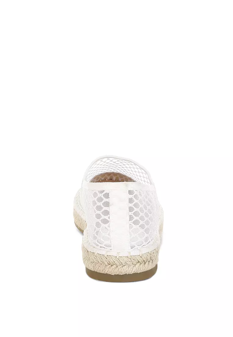 Mesh Espadrille Loafers In White