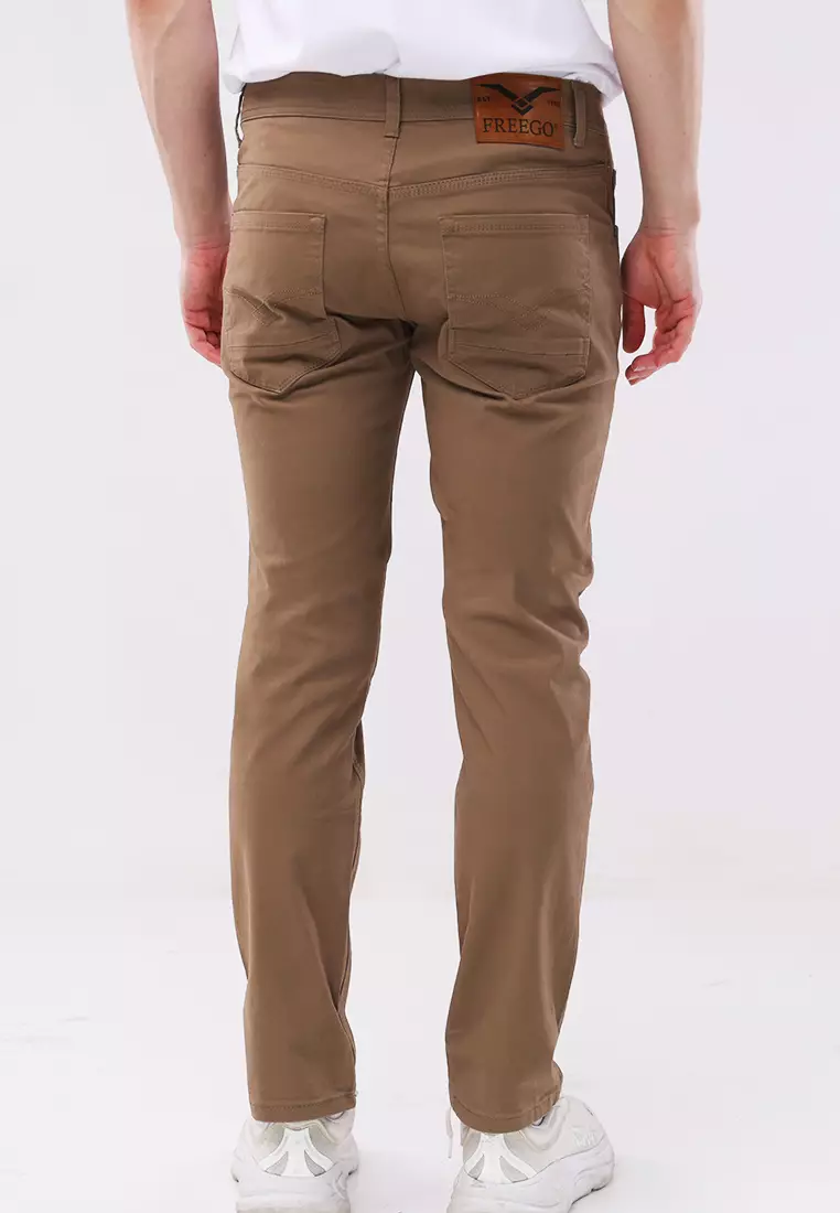 Colored Long Pants Slim Tapered Stretch