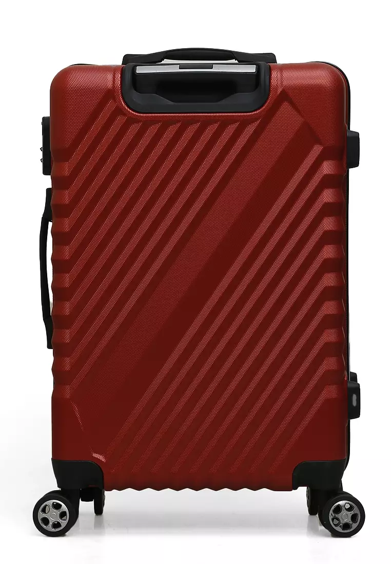 Isvara Tas Koper Hardcase Fiber One Set Unisex Large Compartment Suitcase Code Lock System Material ABS+PVC Coated ORIGINAL - Red