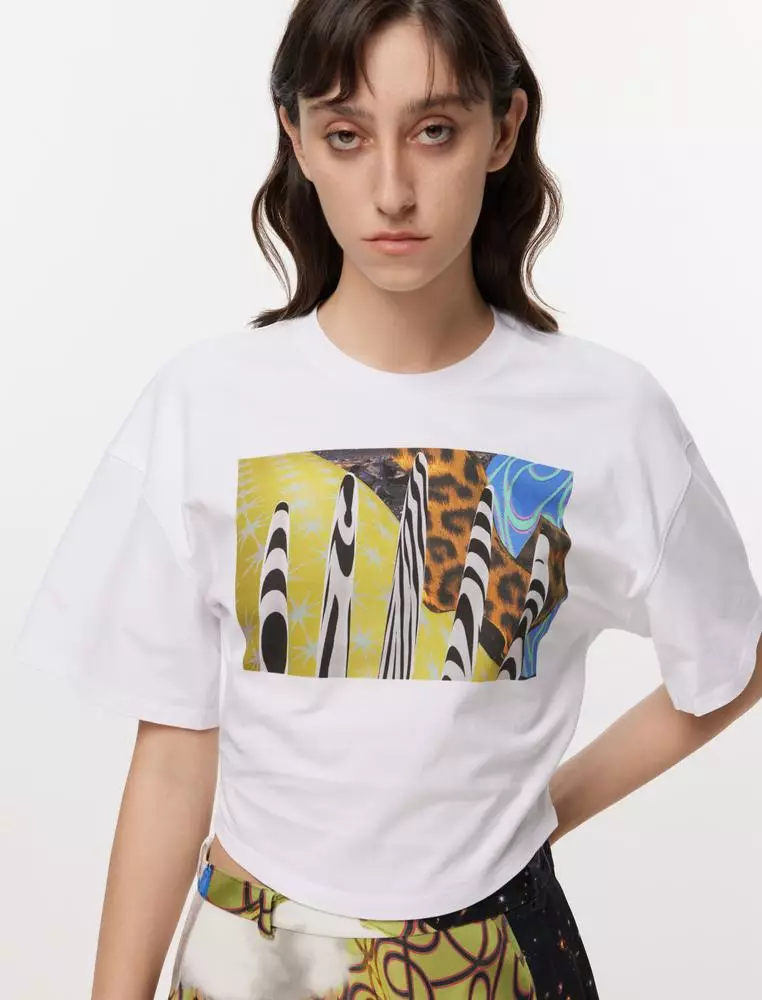 JNBY Women's Cropped Printed T-Shirt