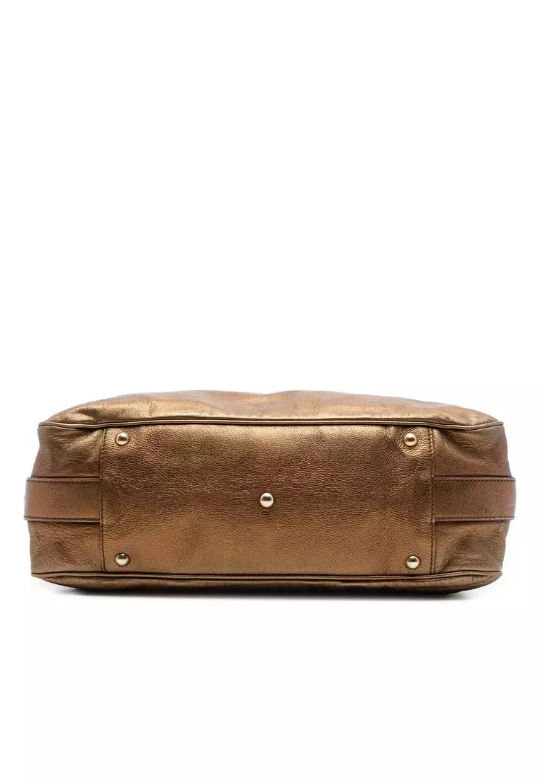 Pre-Loved Saint Laurent Metallic Calfskin Muse Satchel