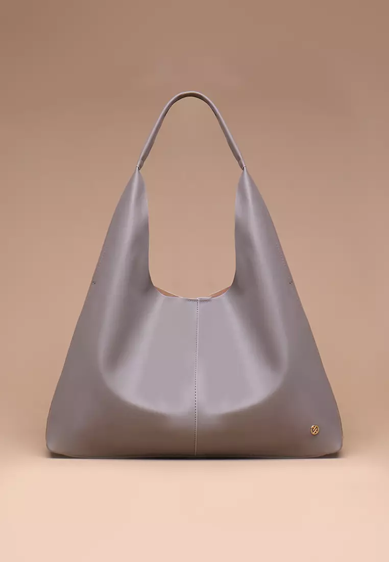 Silvertote Tas Bahu Wanita Allene Vegan Leather Hobo Grey