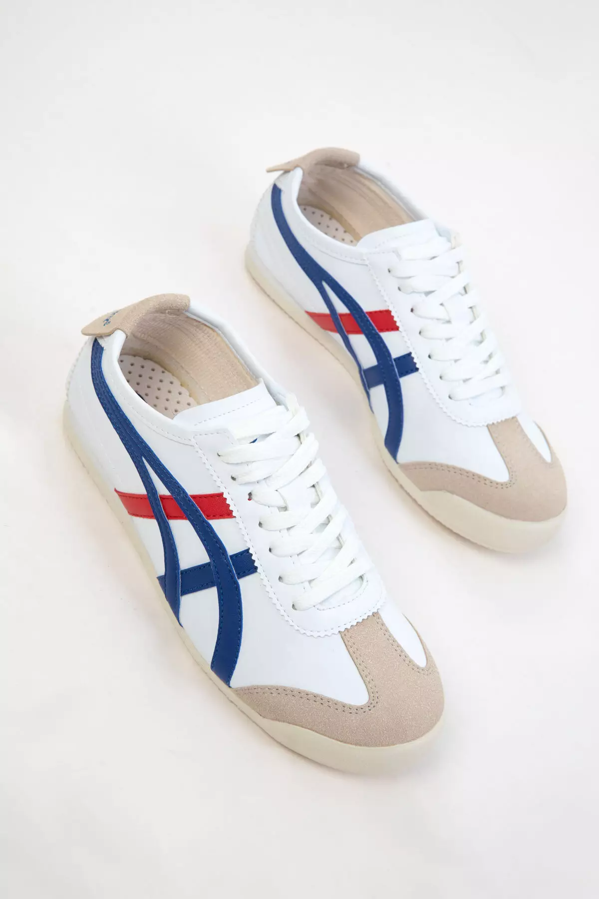 White-Navy Blue-Red Unisex Sneaker 20893