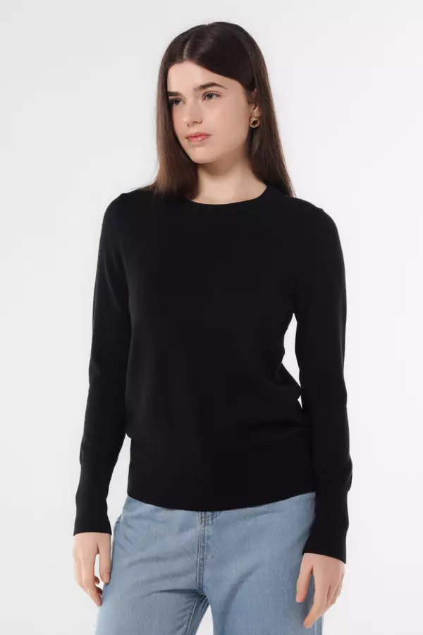 MINIMAL - Lamiere - Sweater Slim Fit - Black Colour Black