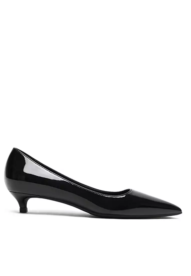3CM Patent Pointed Kitten Heels Pumps HZL130