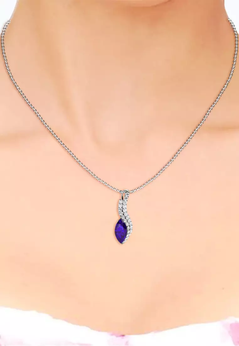 Mylady Pendant PE WG - Kalung Crystal by Her Jewellery