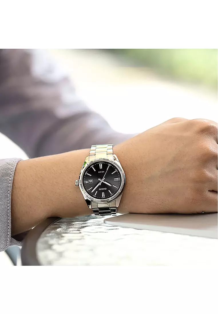 Couple Analog Watch MTP/LTP-1302D-1A1 Silver Stainless Steel Strap