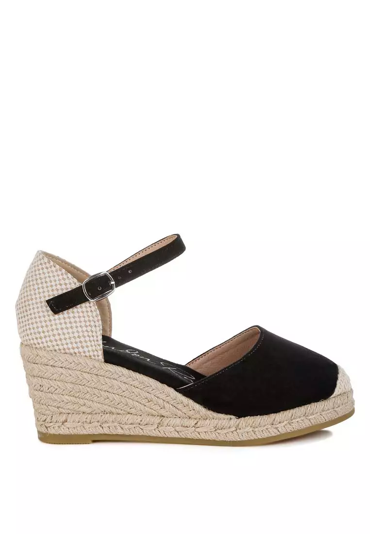 Discount on London Rag  shoes - SKU: Microfiber Espadrilles Sandals In Black