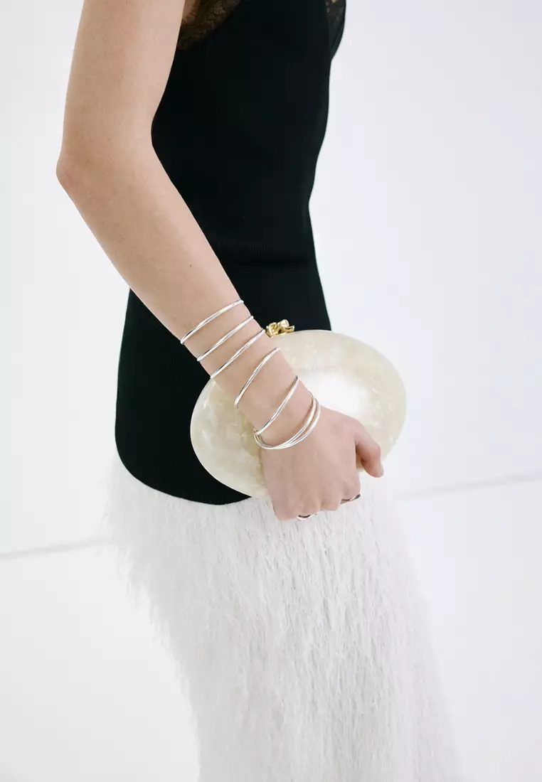 Pearl-Effect Clutch Bag