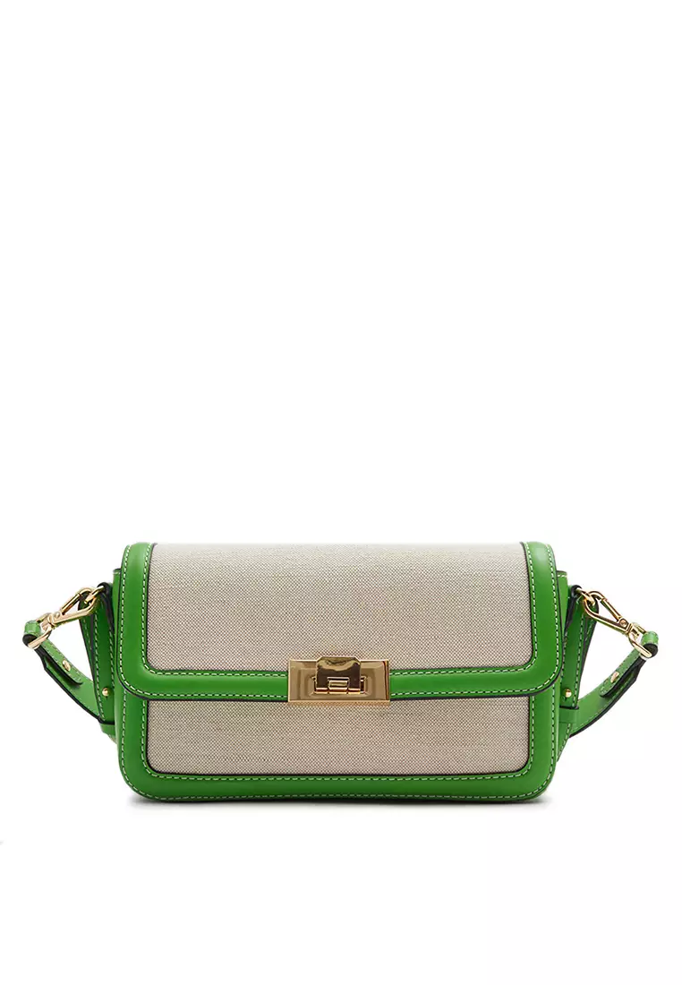 Leather crossbody bag & Other Stories Green in Leather - 17753993