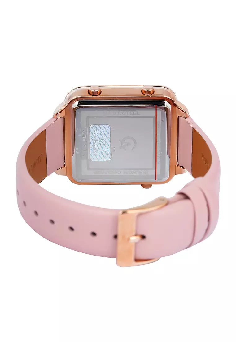 Alexandre Christie - Jam Tangan Digital Wanita - Rosegold - Pink Leather Strap - 9380 LHLRGBAPN
