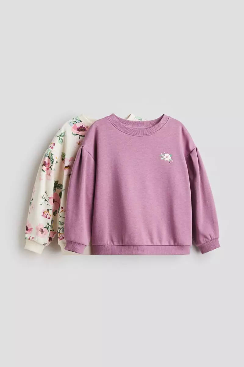 2-pack puff-sleeved sweatshirts