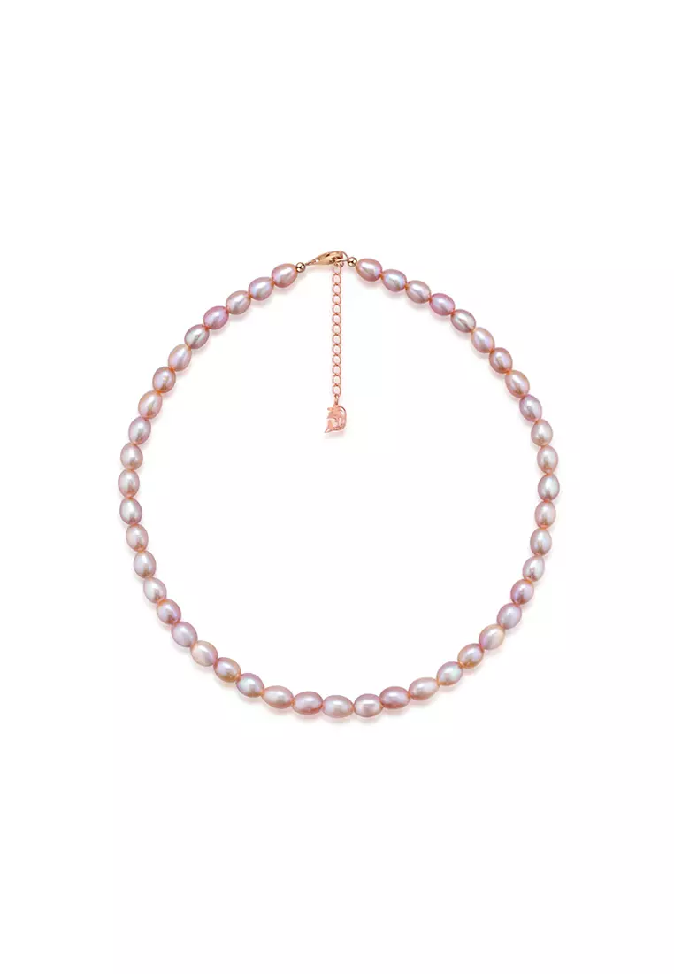 Freshwater rice shop pearl necklace