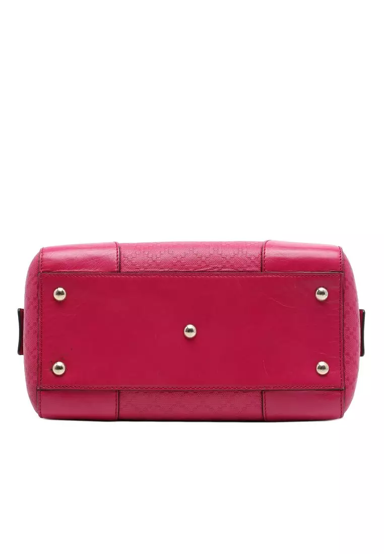Pre-Loved Gucci Diamante Bright Calfskin Boston Bag