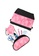 Poly-Club black and pink Poly-Club 3-in-1 Set Fashion Printed Bag + Makeup Pouch + Fabric Mask XI8039 Black/Pink B7862AC2589754GS_1