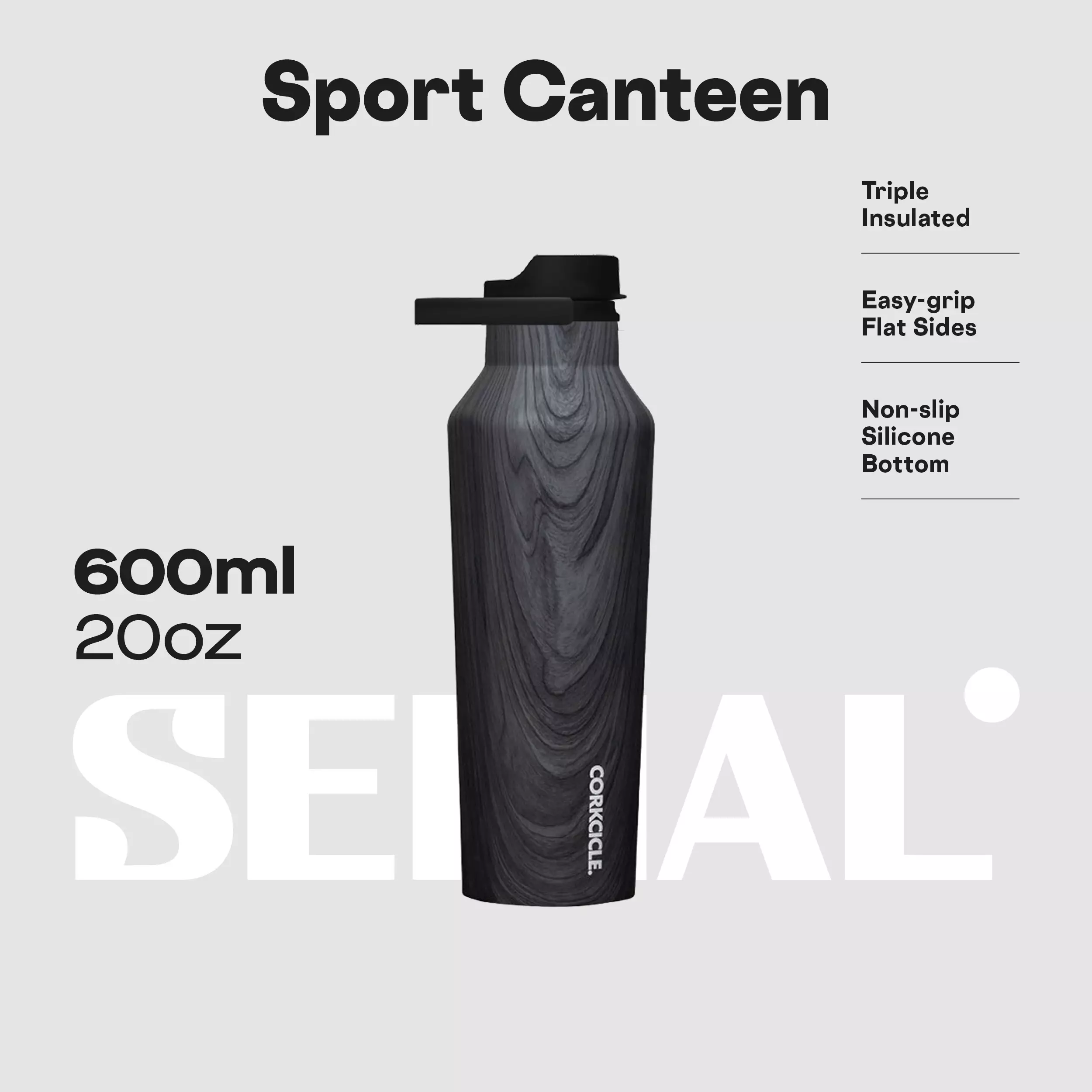 CORKCICLE Sport Canteen 20oz - Burnt Wood