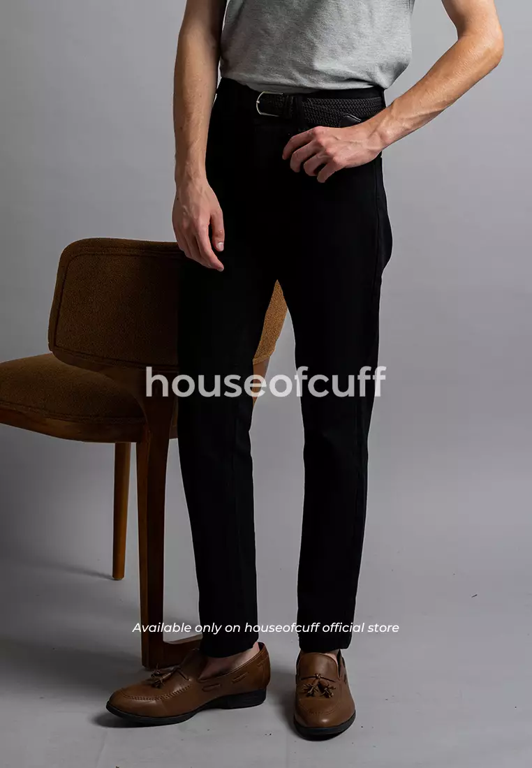 Houseofcuff Celana Jeans Reguler Fit Hitam Pria Panjang Denim Hitam
