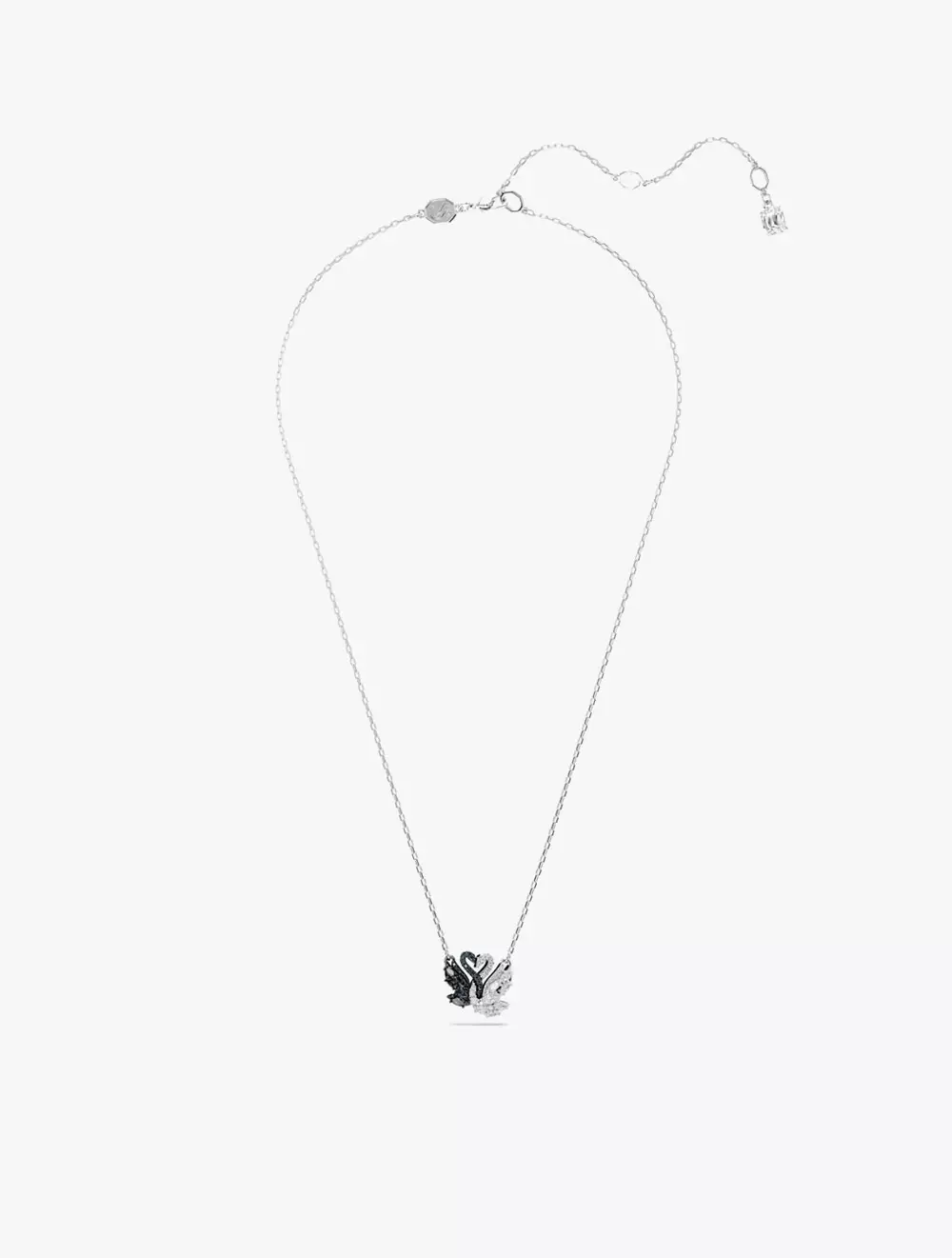 Swan Pendant, Swan, Black, Rhodium Plated - Black