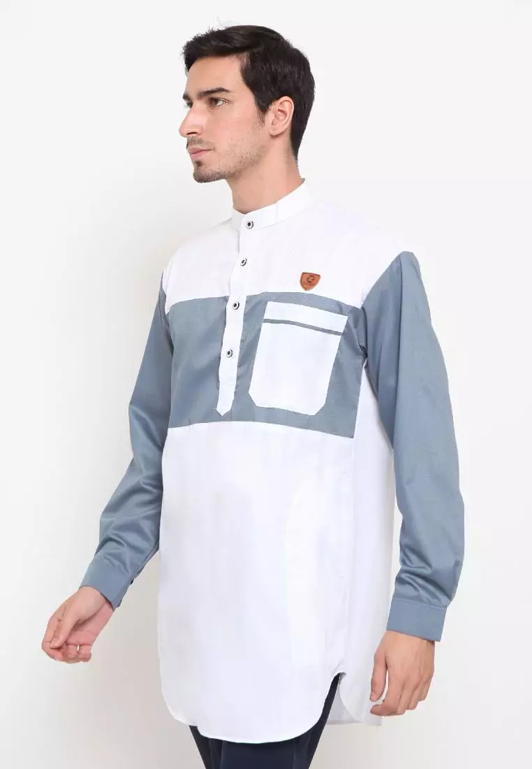 Zayidan Baju Koko Gamis Muslim Pria Zaid - Putih
